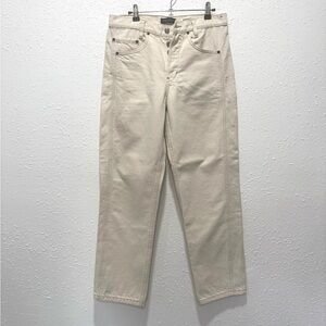 Banana Republic premium Cream Denim high rise Pants 28